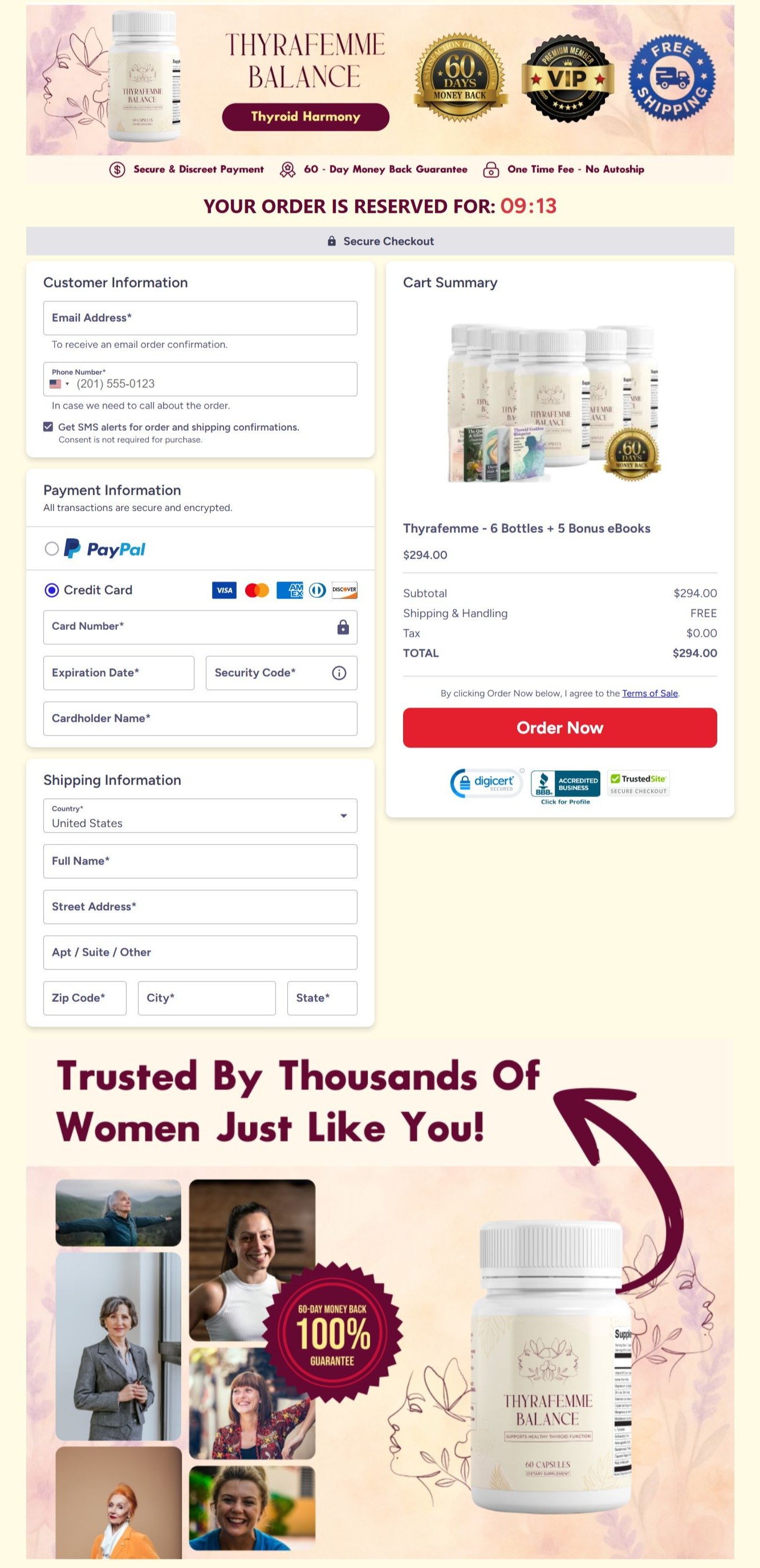 ThyrafemmeBalance Official Website Secure Order Page